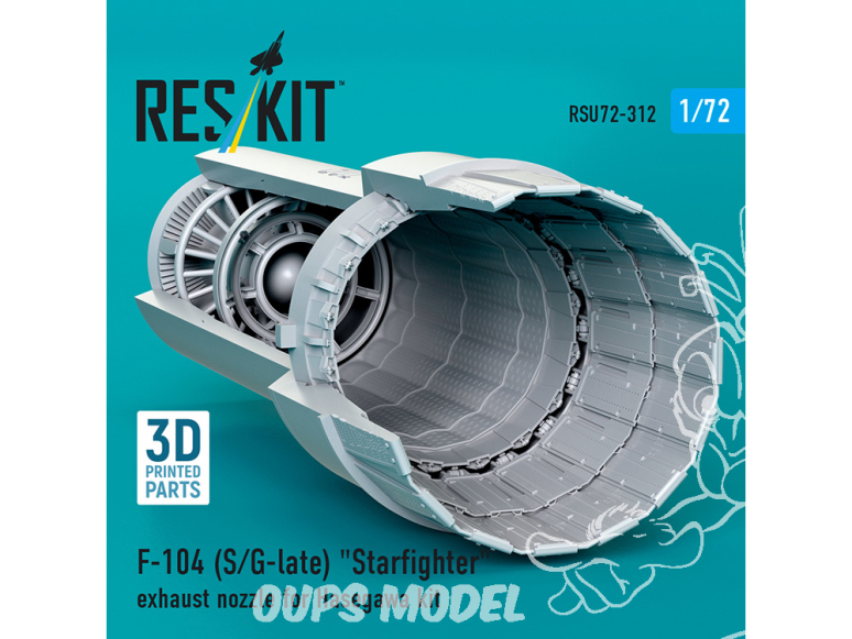 ResKit amelioration RSU72-0312 Tuyère d'échappement du F-104S/G-Starfighter tardif kit hasegawa 1/72
