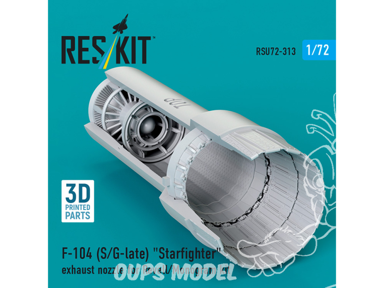 ResKit amelioration RSU72-0313 Tuyère d'échappement du F-104S/G-Starfighter tardif kit revell 1/72