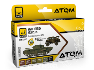 MIG peinture Atom 20763 Set couleurs véhicules Britanniques WWII 6 x 20ml