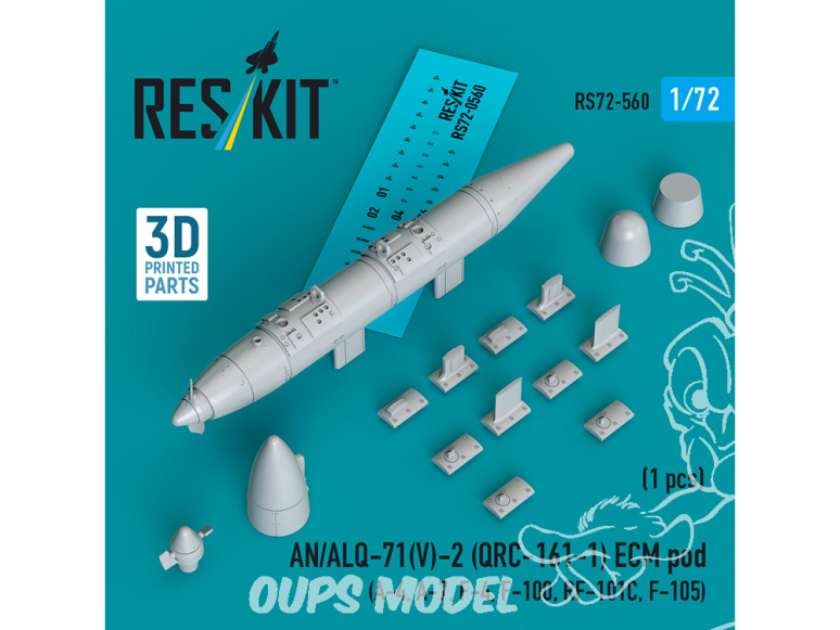 ResKit kit RS72-0560 Pod ECM AN/ALYA-71(V)-2 (QRC-161-1) (1ps) imprimé en 3D 1/72