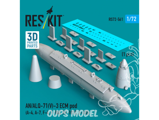 ResKit kit RS72-0561 Pod ECM AN/ALQ-71(V)-3 1ps imprimé en 3D 1/72