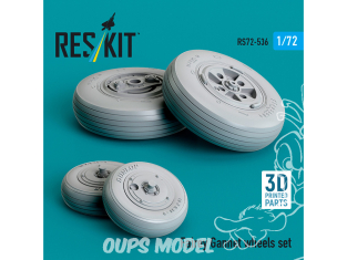 ResKit avion RS72-0536 Ensemble de roues Fairey Gannet (imprimé en 3D 1/72