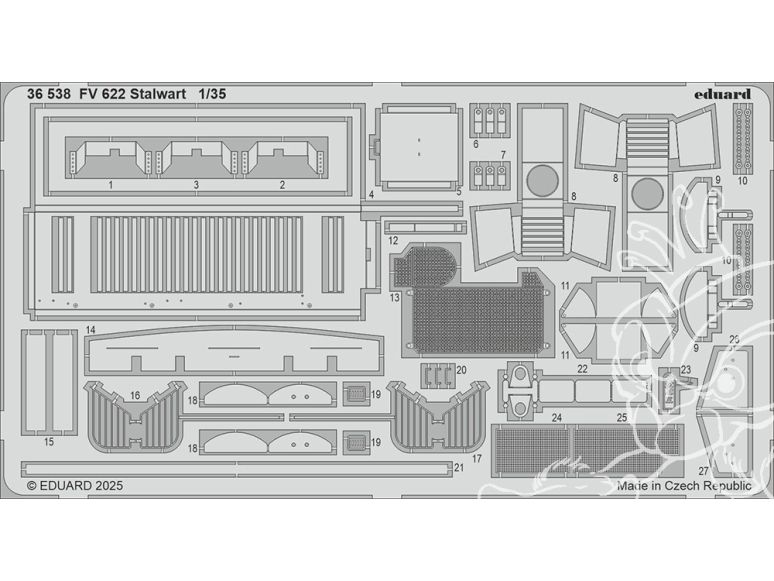 Eduard photodecoupe militaire 36538 Amélioration FV 622 Stalwart Airfix 1/35