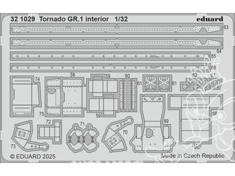 Eduard photodécoupe avion 321029 Intérieur Tornado GR.1 Italeri 1/32