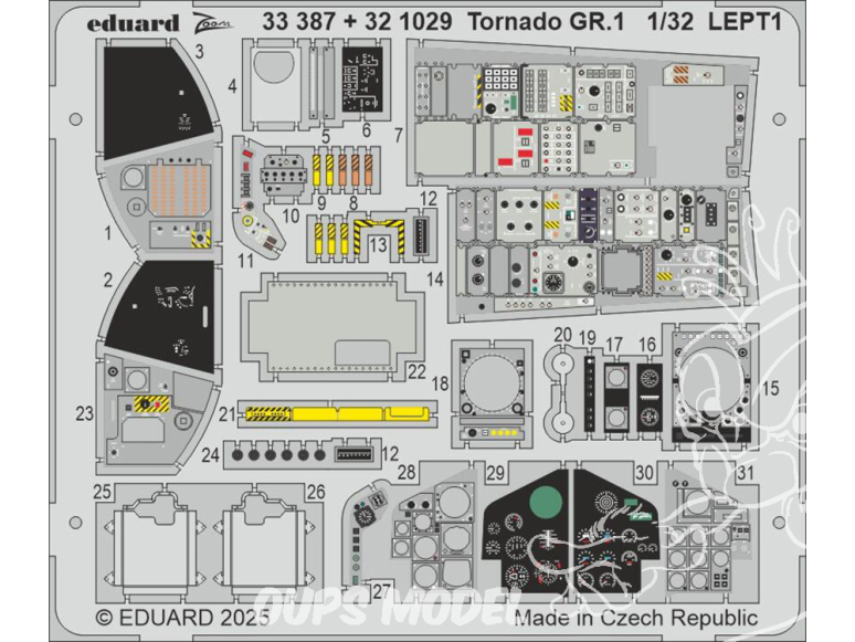 Eduard photodécoupe avion 33387 Zoom intérieur Tornado GR.1 Italeri 1/32