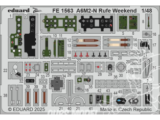 EDUARD photodecoupe avion FE1563 Zoom amélioration A6M2-N Rufe WeekEnd Eduard 1/48