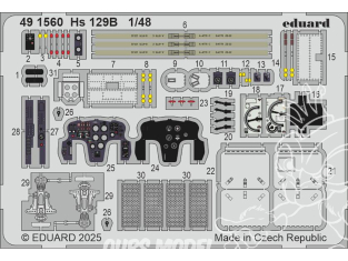 EDUARD photodecoupe avion 491560 Amélioration Henschel Hs 129B Takom 1/48