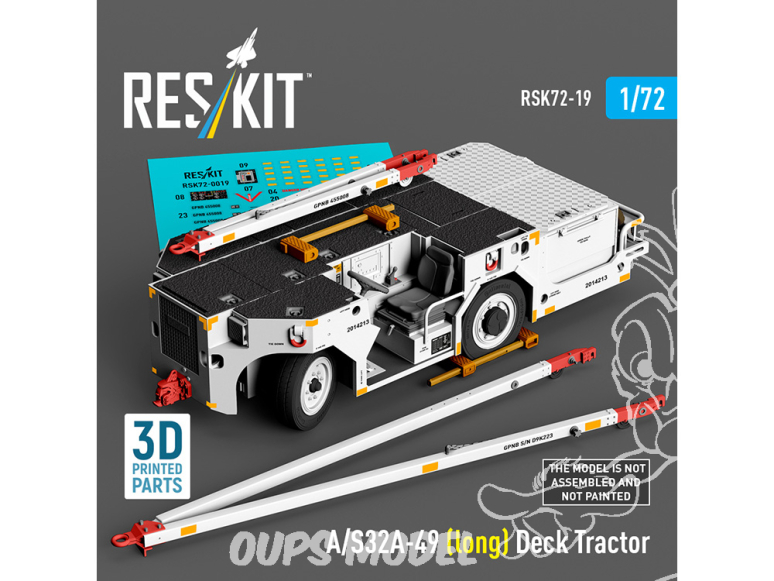 ResKit kit RSK72-0019 TRACTEUR LONG DE PONT A/S32A-49 DE L'US NAVY MODÈLE IMPRIMÉ EN 3D 1/72