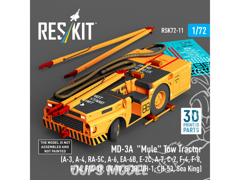 ResKit kit RSK72-0011 Tracteur de remorquage MD-3A « Mule » kit de modèle imprimé en 3D 1/72
