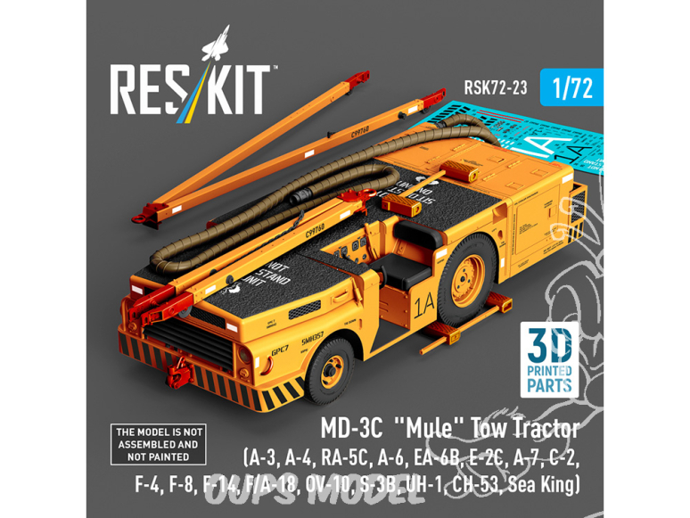 ResKit kit RSK72-0023 Tracteur de remorquage MD-3C « Mule » kit de modèle imprimé en 3D 1/72
