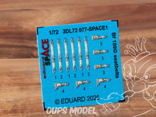 Eduard Space décalques 3D 3DL72077 Harnais Messerschmitt Bf 109G 1/72