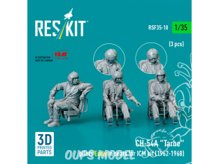 ResKit Figurine RSF35-0010 Pilotes sur Sièges CH-54A Tarhe de 1962-1968 pour kit ICM 3pièces imprimées en 3D 1/35