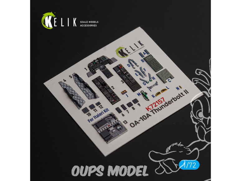 Kelik Autocollants 3D K72157 OA-10A Thunderbolt intérieures pour kit Italeri 1/72
