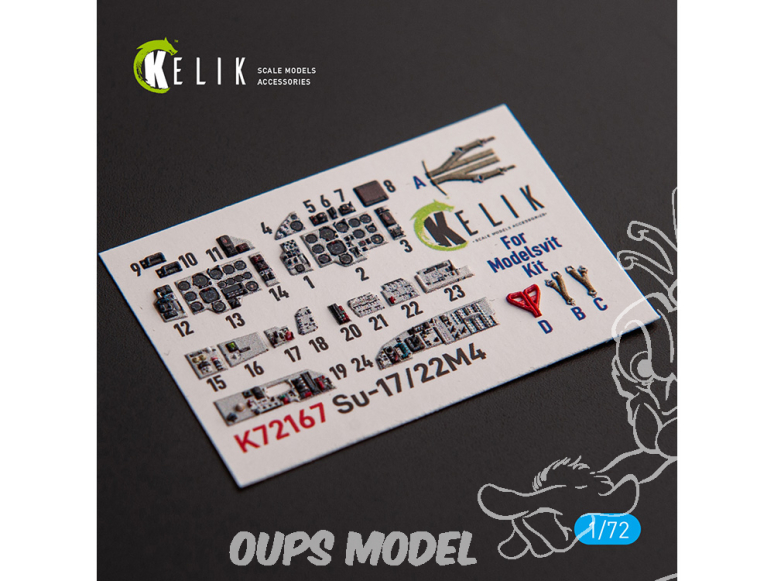 Kelik K72167 Autocollant intérieur SU-17M4P/22M4 kit ModelSvit 1/72