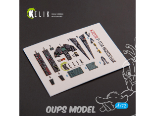 Kelik K72170 Autocollant intérieur F-117A NIGHTHAWK kit Hasegawa 1/72