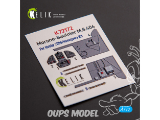 Kelik K72172 Autocollant intérieur Morane-Saulnier M.S.406 kit Hobby 2000 Hasegawa 1/72