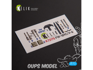 Kelik K72175 Autocollant intérieur FW-189C/V-6 kit ICM 1/72