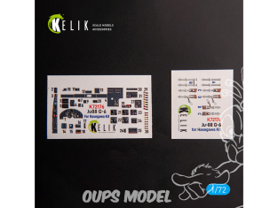 Kelik K72176 Autocollant intérieur Ju88 G-6 kit Hasegawa 1/72
