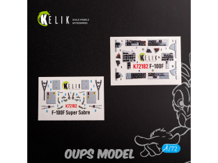 Kelik K72182 Autocollant intérieur F-100F kit Trumpeter 1/72