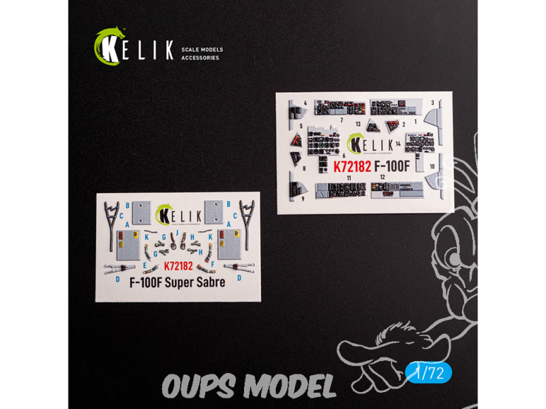 Kelik K72182 Autocollant intérieur F-100F kit Trumpeter 1/72