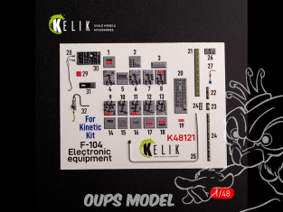 Kelik K48121 Autocollants 3D F-104 series Electrical Equipment pour kit Kinetic 1/48