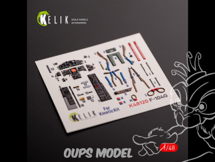 Kelik K48120 Autocollants 3D intérieurs du F-104G pour kit Kinetic 1/48