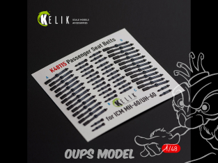 Kelik K48115 Autocollants 3D intérieurs Ceintures de sécurité passagers pour MH-60/UH-60 Black Hawk kit ICM 1/48