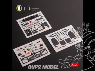 Kelik K48112 Autocollants 3D intérieurs MH-60L Black Hawk pour kit ICM 1/48
