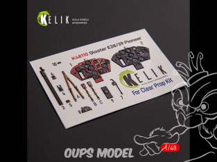 Kelik K48110 Autocollants 3D intérieurs Gloster E28/39 Pioneer pour kit ClearProp 1/48