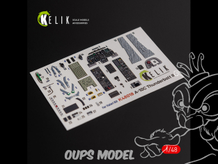 Kelik K48018 Autocollants 3D intérieurs A-10C Thunderbolt II pour kit Italeri 1/48