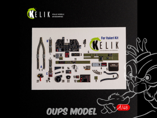 Kelik K48016 Autocollants 3D intérieurs Р-47D Thunderbolt pour kit Italeri et Academy 1/48