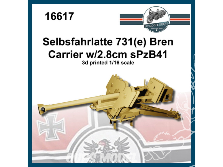 FC MODEL TREND accessoire résine 16617 Canon Selbsfahrlatte 731(e) Bren Carrier w/2.8cm sPzB41 1/16