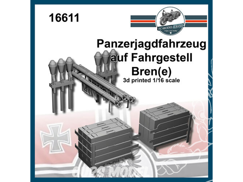 FC MODEL TREND accessoire résine 16611 Amélioration Panzerjagdfahrzueg auf Fahrgestell Bren(e) 1/16