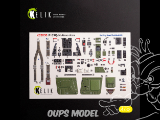Kelik Decals 3D K32030 Autocollant 3D intérieur P-39Q/N pour kit Kitty Hawk 1/32