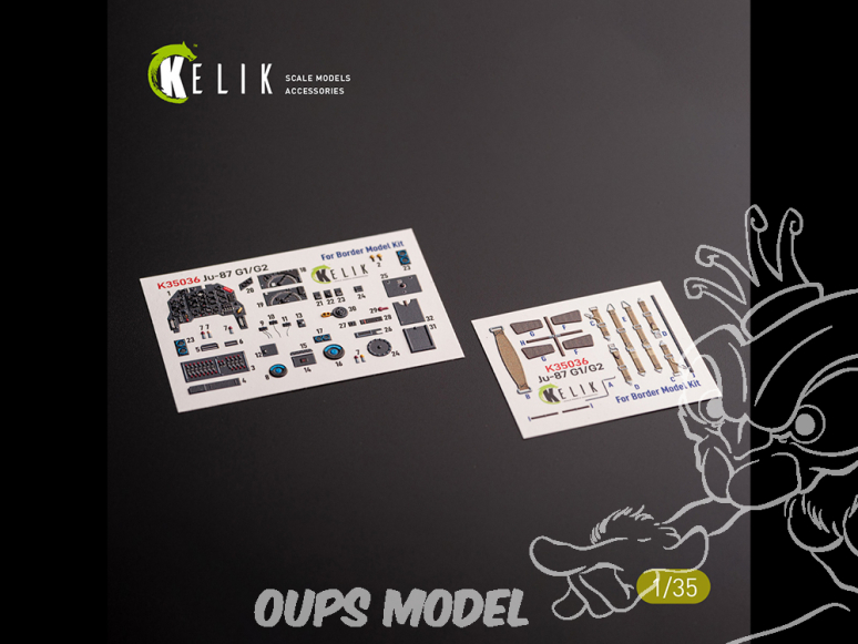 Kelik Decals 3D K35036 Autocollants 3D intérieurs Ju-87 G1/G2 pour le kit Border Models 1/35