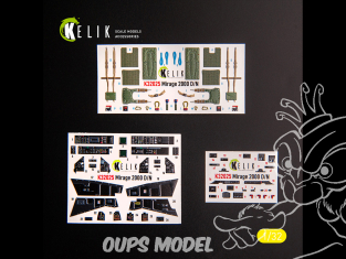 Kelik Decals 3D K32025 Autocollant 3D intérieur Mirage 2000D/N pour kit Kitty Hawk 1/32