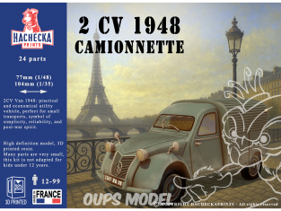 Hachecka Prints maquette voiture HKP-02-04-35 Citroën 2CV Camionette 1948 1/48