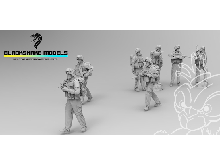 Blacksnake Model figurine FR-AFGHA Pack Soldats Français Afghanistan 7 figurines 1/35