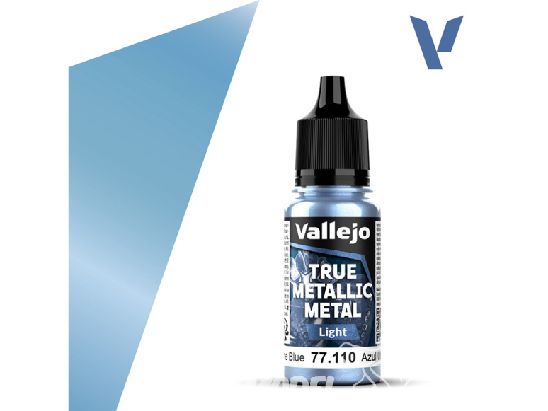 Vallejo Peinture True Metallic Metal 77110 Bleu outremer Light 18ml