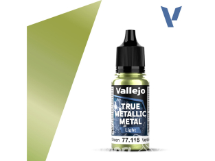 Vallejo Peinture True Metallic Metal 77115 Vert ambre Light 18ml