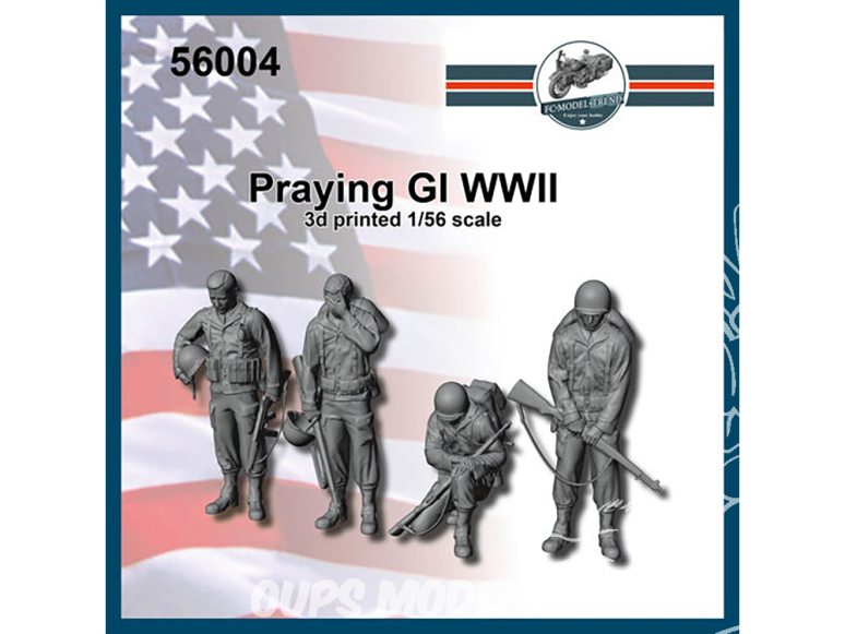 FC MODEL TREND figurine résine 56004 Soldats US GI priant WWII 1/56