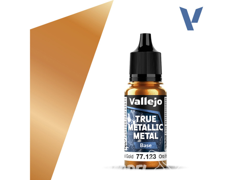 Vallejo Peinture True Metallic Metal 77123 Or Impérial Base 18ml