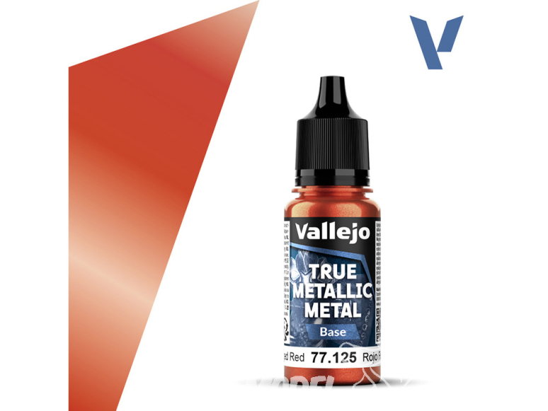 Vallejo Peinture True Metallic Metal 77125 Rouge forgé Base 18ml
