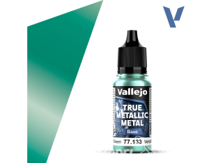 Vallejo Peinture True Metallic Metal 77133 Vert scarabée Base 18ml