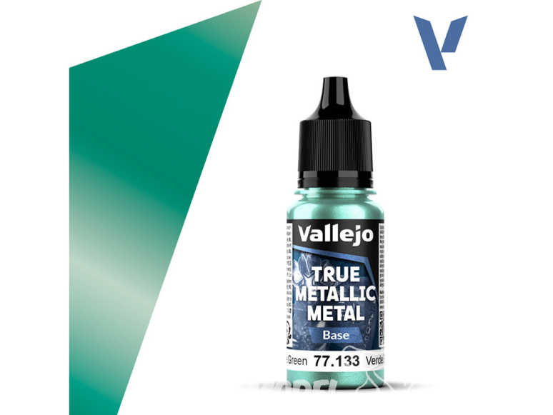 Vallejo Peinture True Metallic Metal 77133 Vert scarabée Base 18ml
