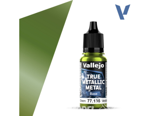 Vallejo Peinture True Metallic Metal 77135 Vert ambré Base 18ml