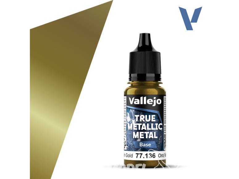Vallejo Peinture True Metallic Metal 77136 Vert doré Base 18ml