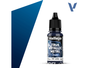 Vallejo Peinture True Metallic Metal 77151 Bleu saphir Shade 18ml