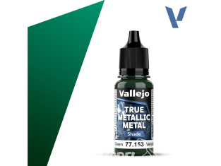 Vallejo Peinture True Metallic Metal 77153 Vert scarabée Shade 18ml