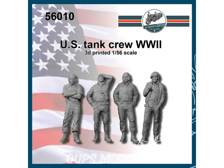 FC MODEL TREND figurine résine 56010 Equipage de char U.S. WWII 1/56